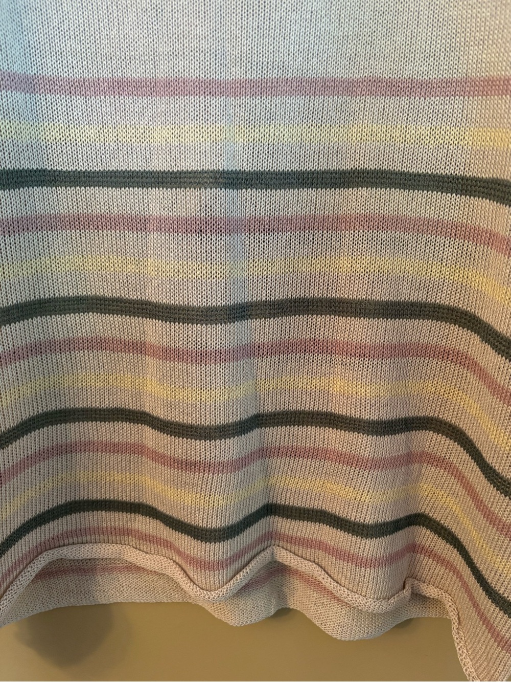 NWT Mystree Striped Lightweight Knit Tank Top Beige Pastel Size L - Picture 4 of 10